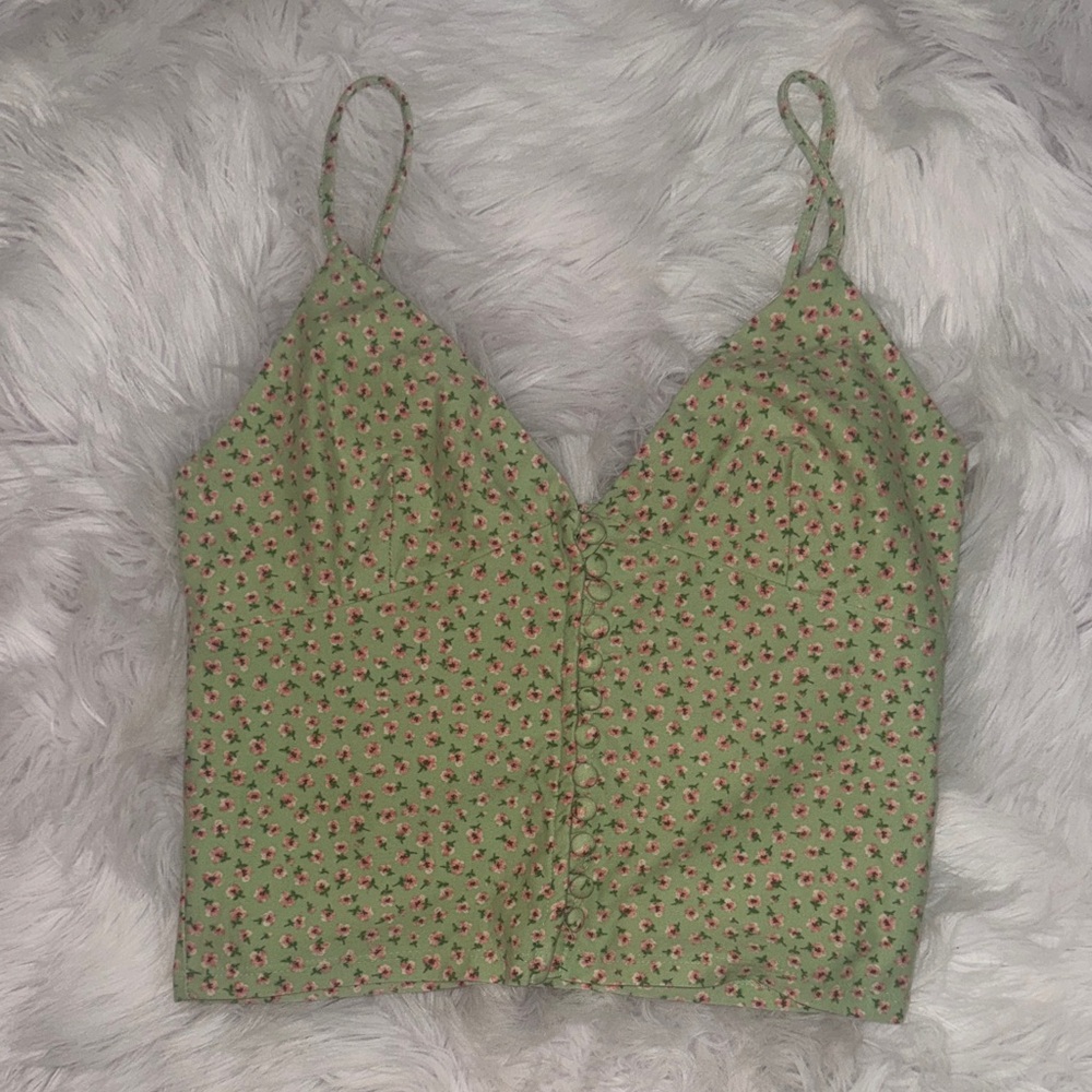 Forever 21 Green Floral top
